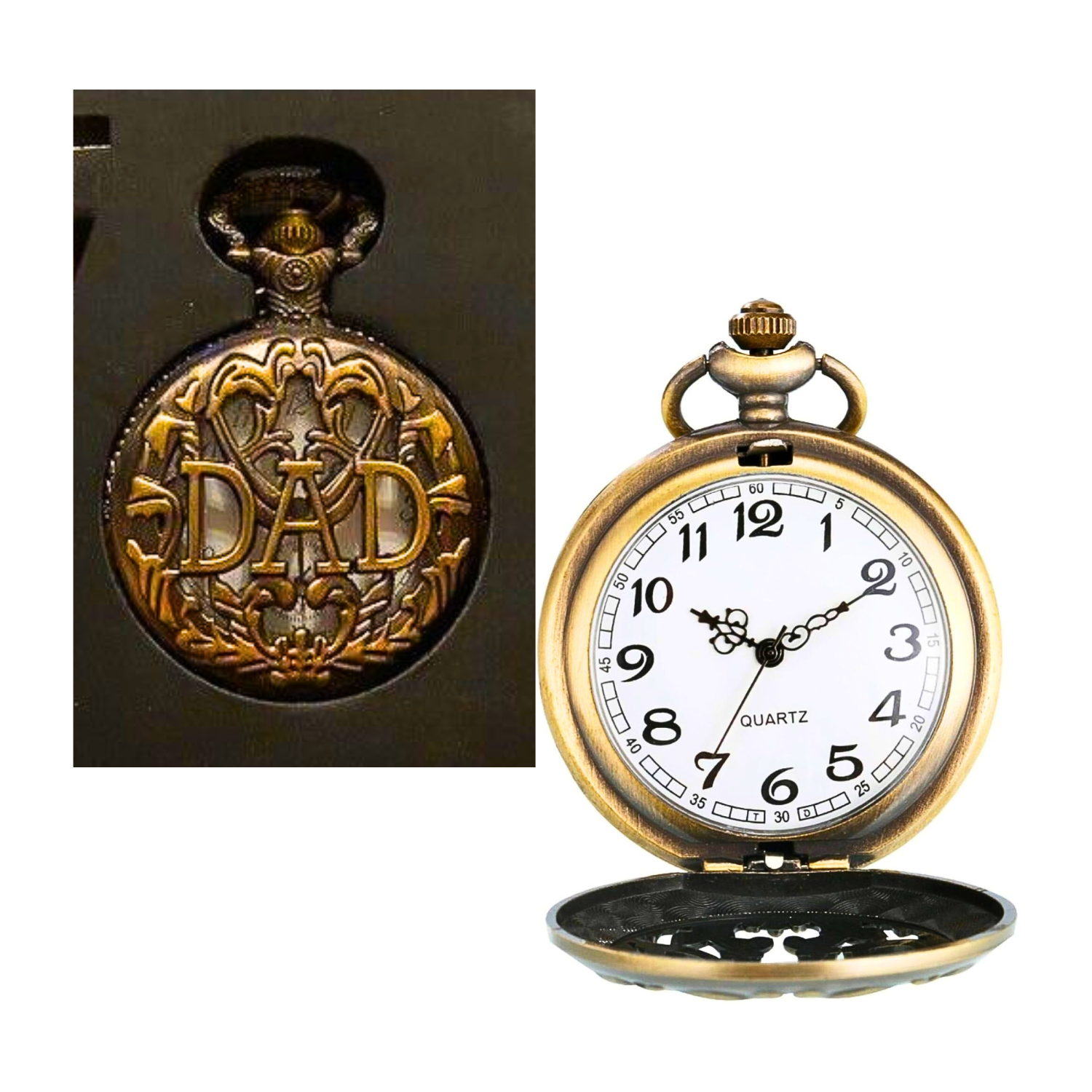Reloj De Bolsillo Diseño Con Frase Dad - Papá Esposo Detalle-6