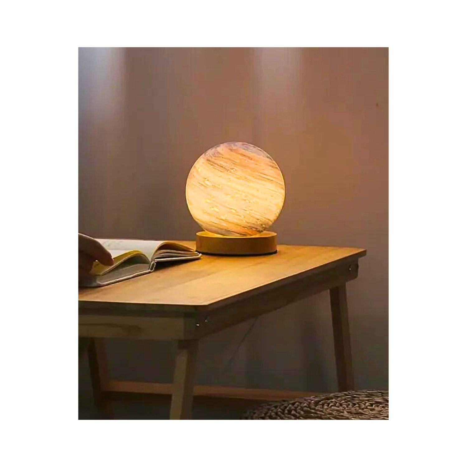 Lámpara Forma De Planeta Júpiter Naranja Galaxia 3D Adorno-3