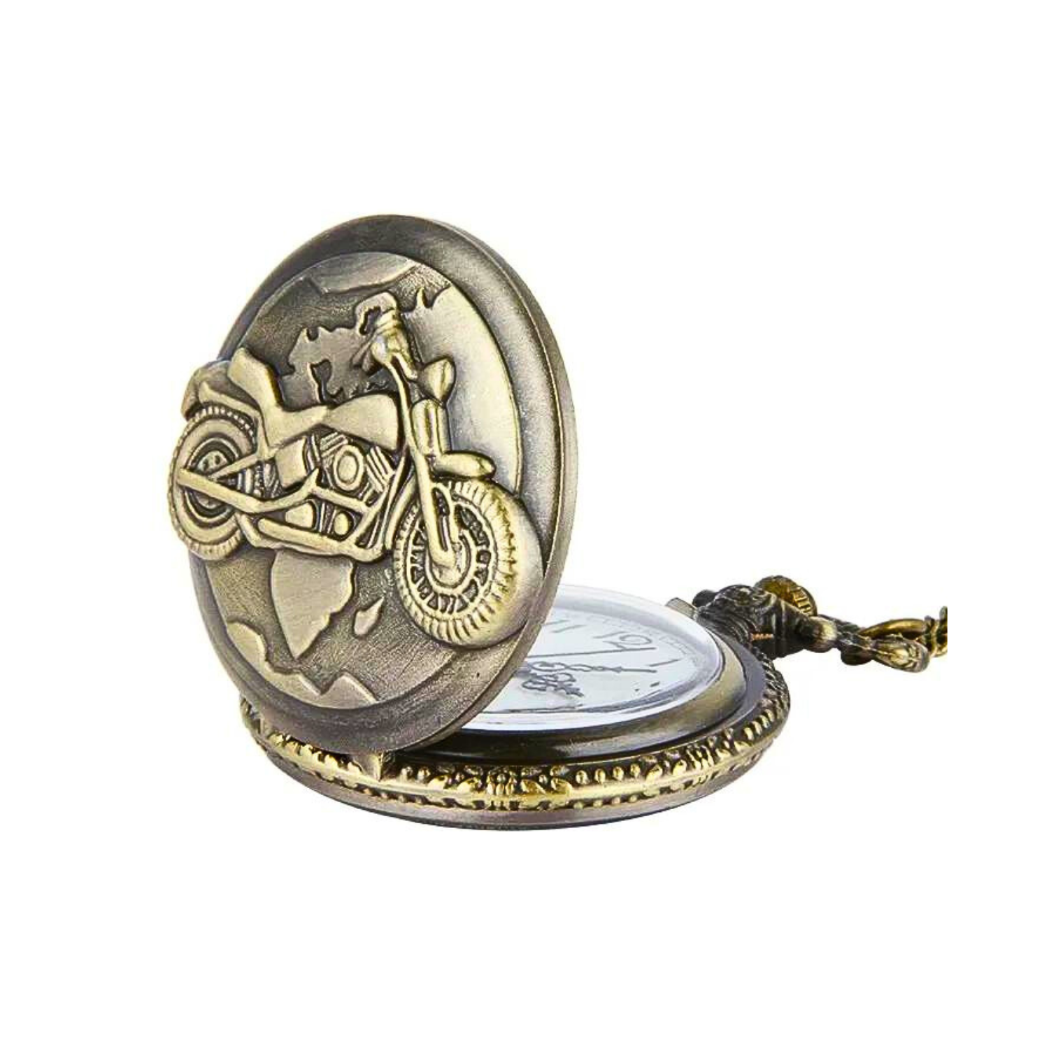 Reloj De Bolsillo Diseño De Moto Lineal Regalo Papá Esposo-3