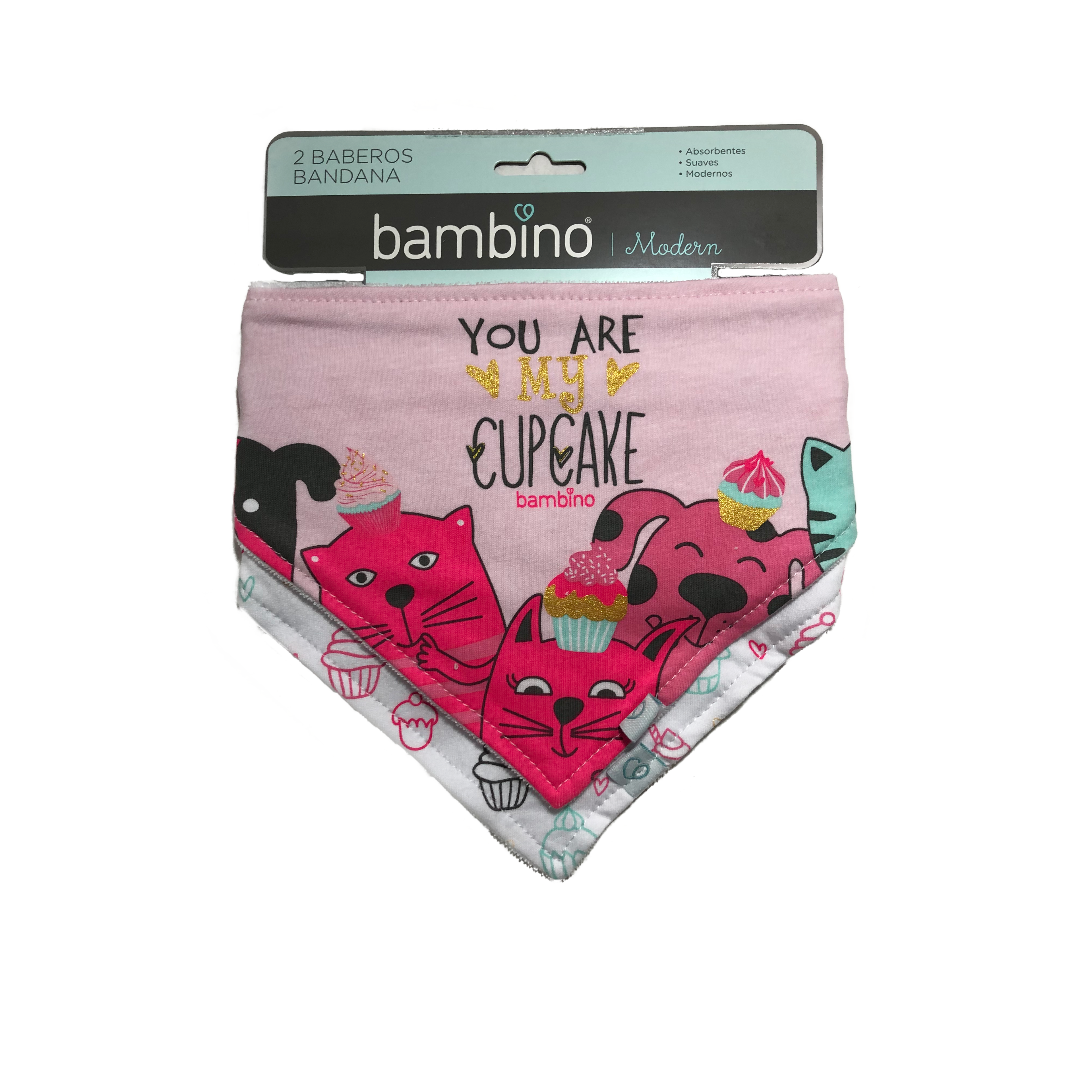 Bipack Babero Bandana Cup Cake Bambino-0