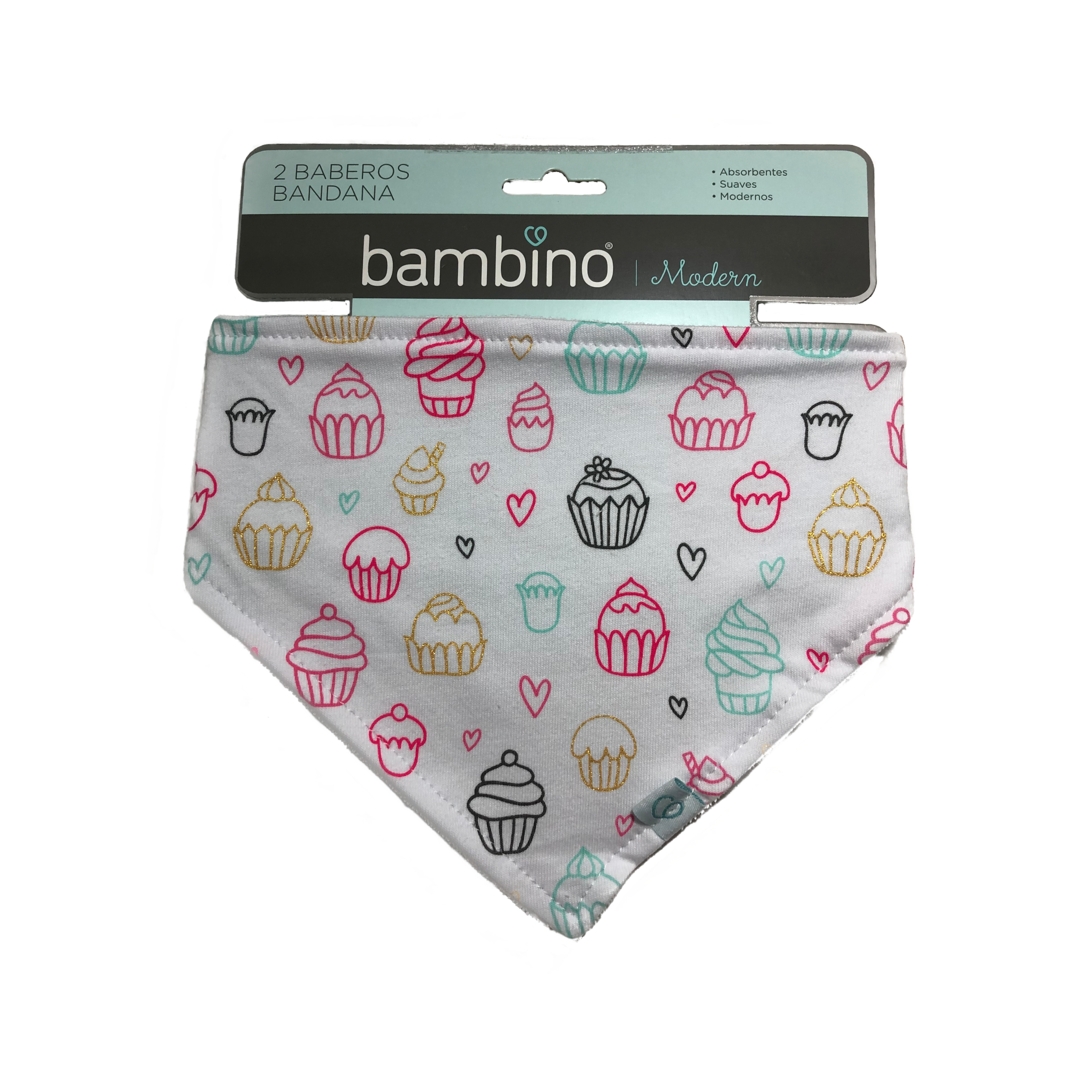 Bipack Babero Bandana Cup Cake Bambino-1