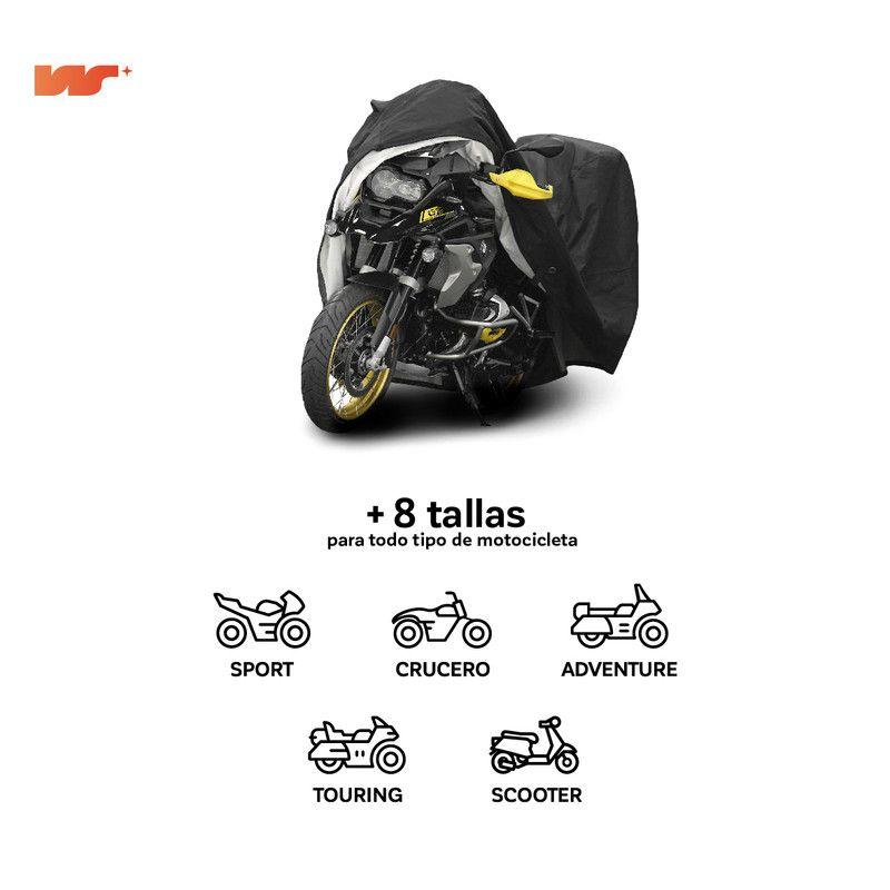 COBERTOR FUNDA DE MOTO TALLA XL CON TOP CASE HASTA 265CM DE LARGO-4