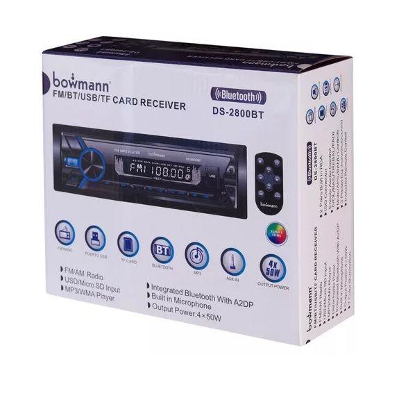 Radio De Auto Bowmann DS-2800BT Con USB, Bluetooth, Lector De Tarjeta SD y Micrófono-2