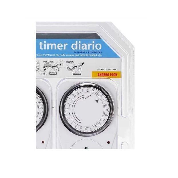 Timer Análogo Temporizador Programable Doble Modelo MST24-2