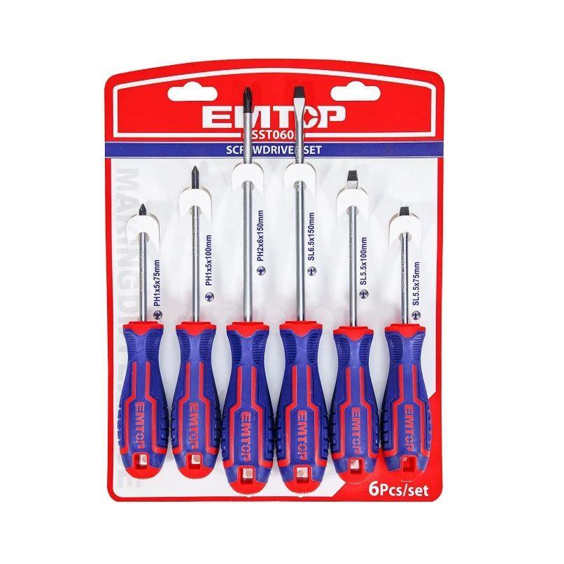 Pack De Destornilladores Emtop 6 Piezas ESST0602-2