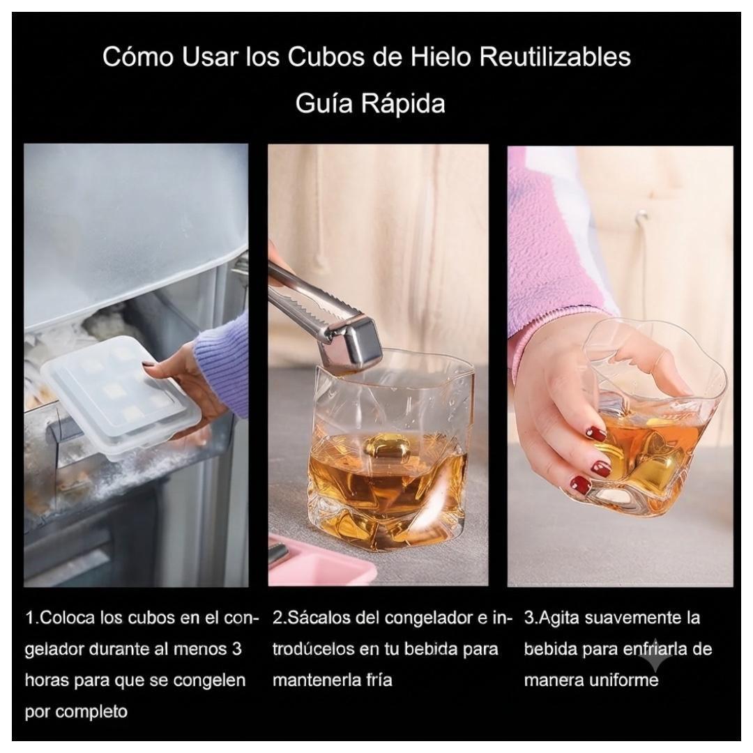 Cubitos De Hielo Reutilizables De Acero Inoxidable 304-6