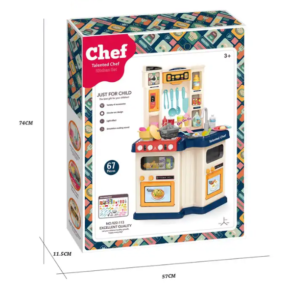 Cocina De Juguete Para Niños Con Sonidos Y 67 Accesorios-2