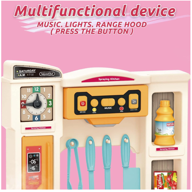 Cocina De Juguete Para Niños Con Sonidos Y 67 Accesorios-5