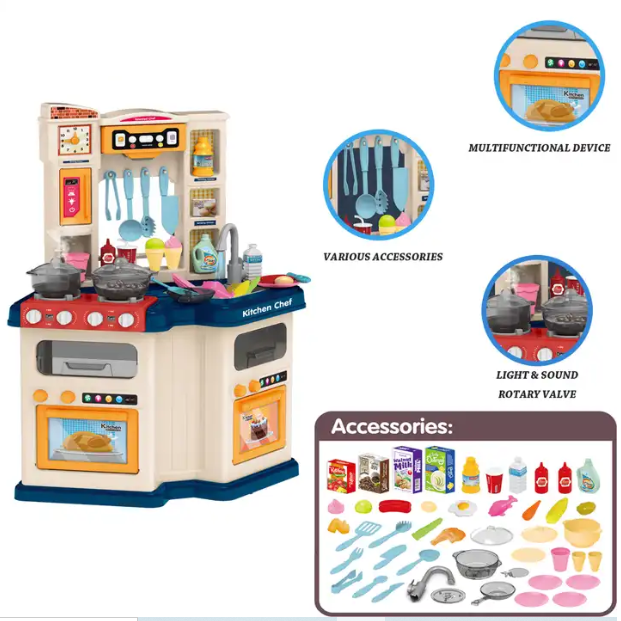 Cocina De Juguete Para Niños Con Sonidos Y 67 Accesorios-3