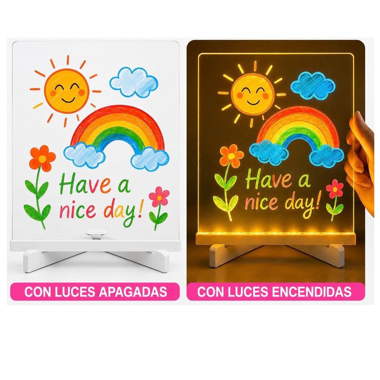 Pizarra Led Luminosa Para Dibujar Incluye Colores-2