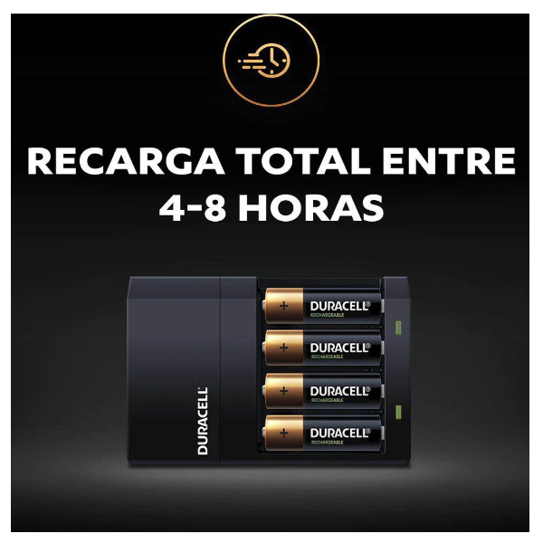 Cargador De Pilas Duracell + 4 Pilas AA 2500Mah-2