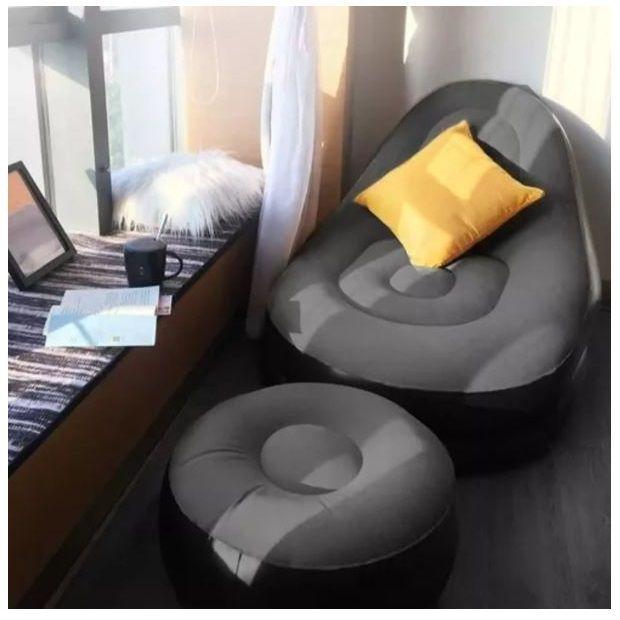 Sofá Sillón Puff Inflable Con Reposa Pies-3