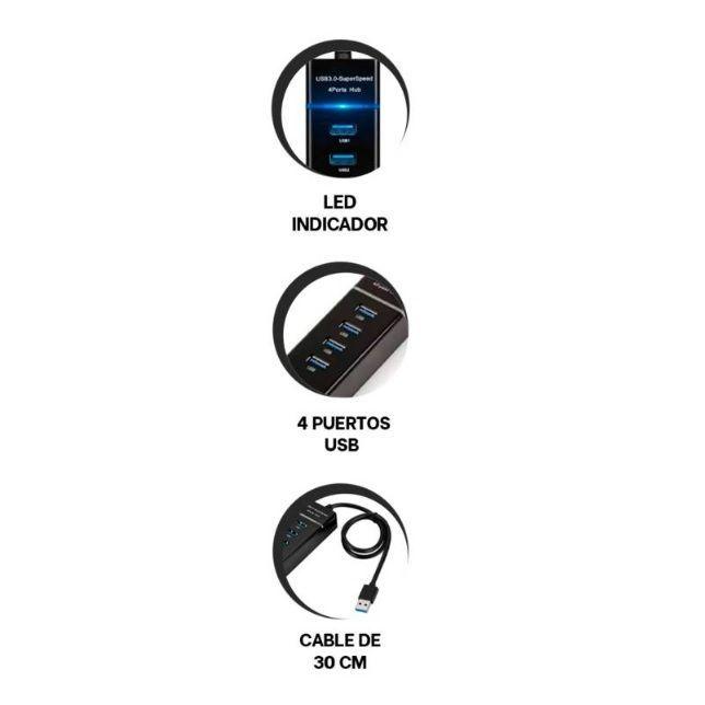 Hub Multiplicador de Puertos USB LBN 3.0 LBHB3.0-1