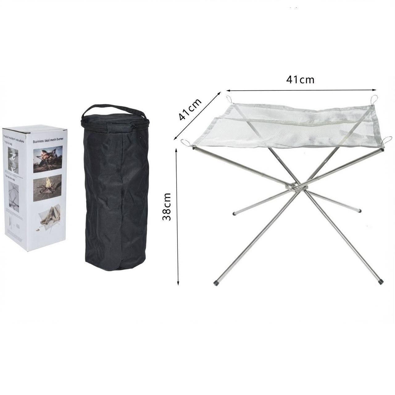 Soporte Para Fogata Desmontable Portátil Para Quemar Leña Malla Calefactora -1