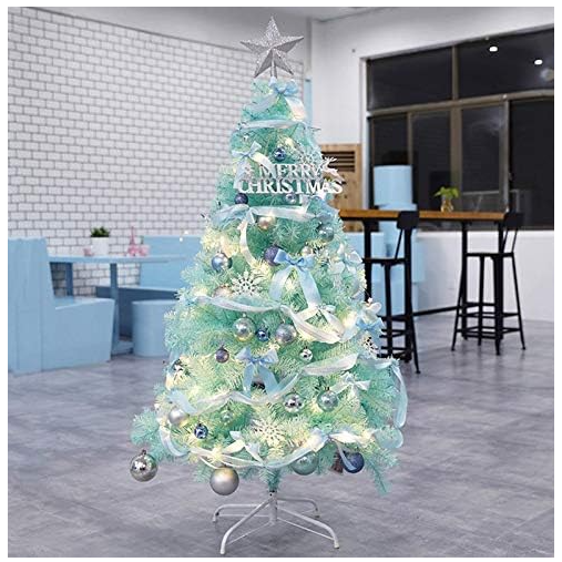 Árbol De Navidad 1.80 CM Color Celeste Decoración Navideña Año Nuevo-1