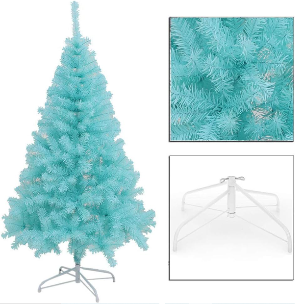Árbol De Navidad 1.80 CM Color Celeste Decoración Navideña Año Nuevo-2