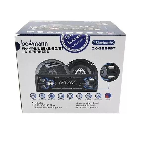 Radio De Auto Bowmann BT/MP3/USB Con Parlantes 16cm Dx-3660bt-4