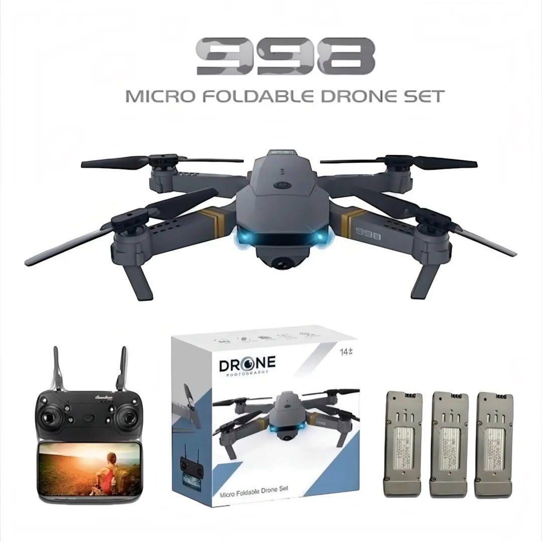 Dron Plegable con Cámara HD y Control Remoto Recargable USB 998-9