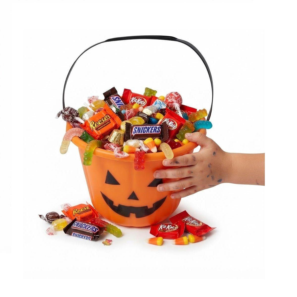 Balde de Halloween Cubo De Calabaza Infantil Para Dulces-0