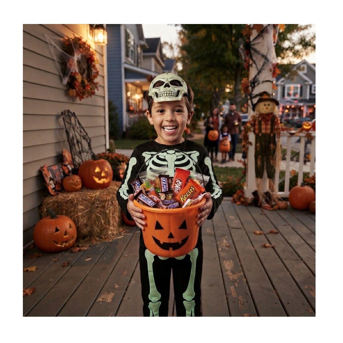Balde de Halloween Cubo De Calabaza Infantil Para Dulces-1