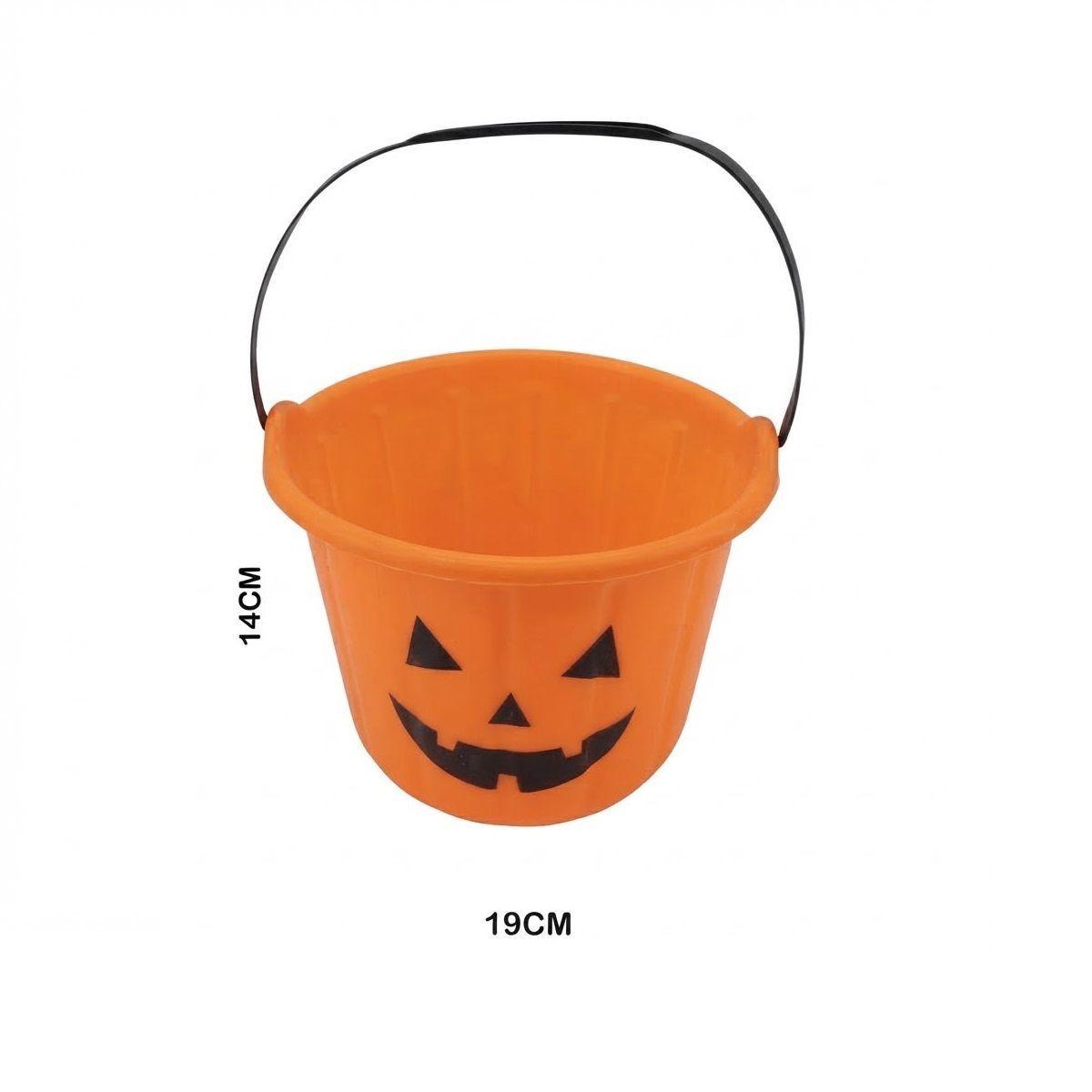 Balde de Halloween Cubo De Calabaza Infantil Para Dulces-3