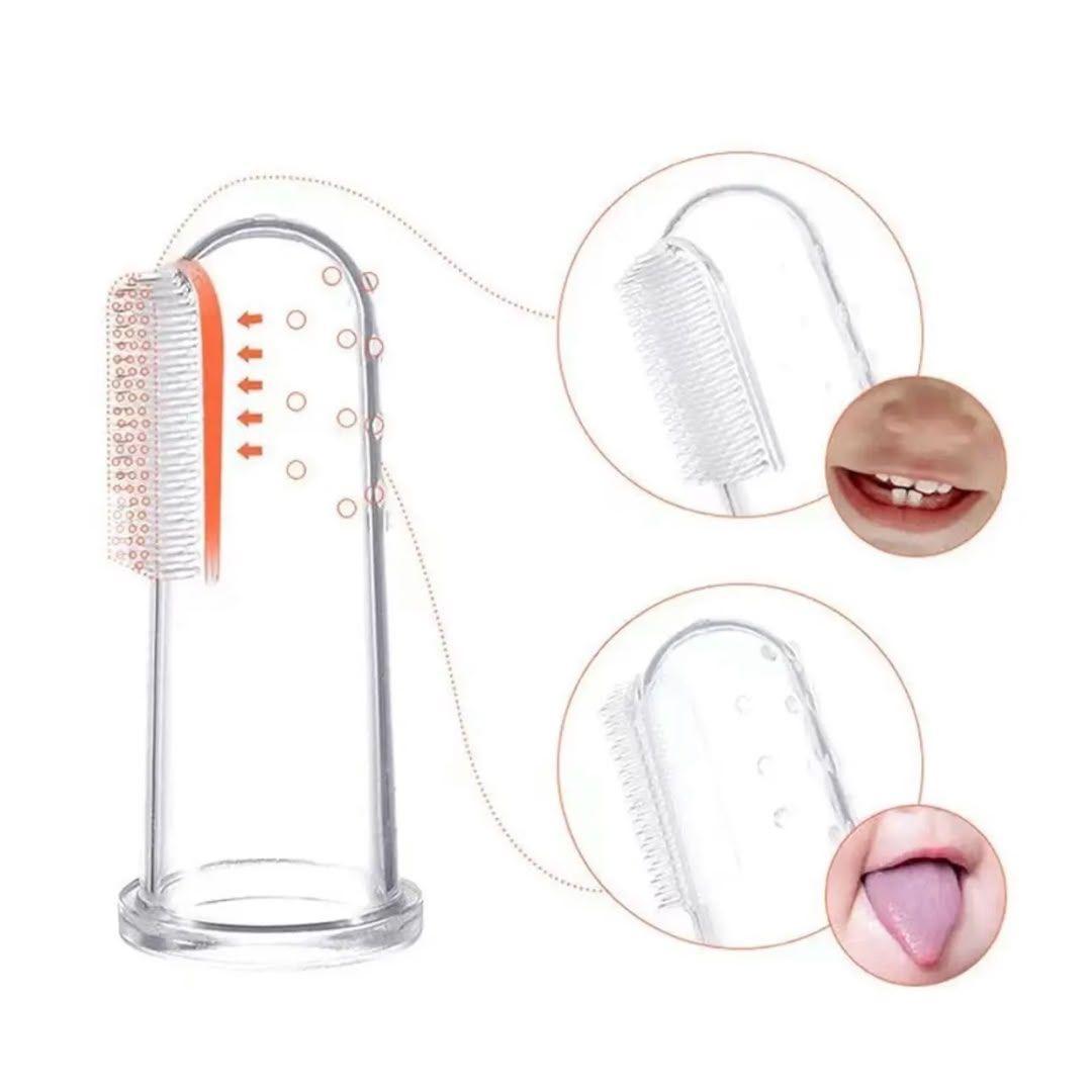 Pack 2 Cepillos de Dientes de Silicona para Bebé Dedal con Estuche Protector-3