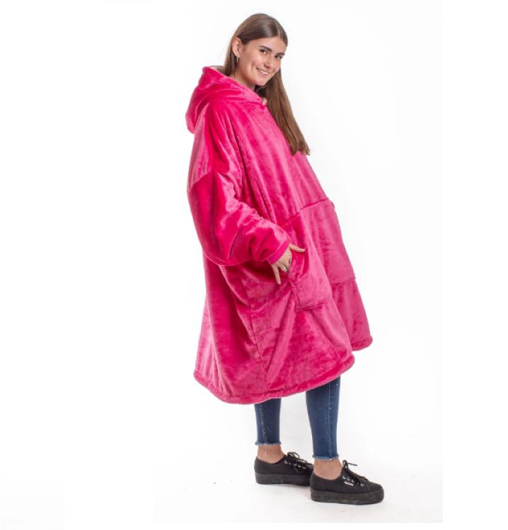 Polerón De Felpa Grande Da Suavidad Y Calor Para El Frio Fucsia-2