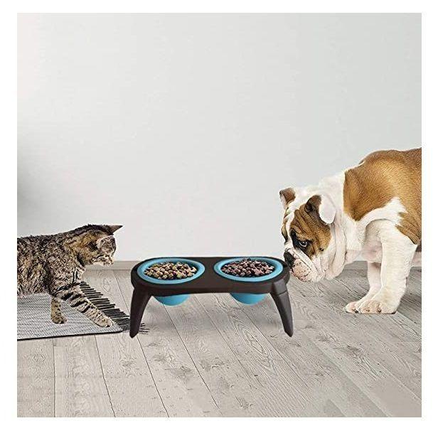 Comedero Doble Para Mascota Tazones De Agua Y Comida -2