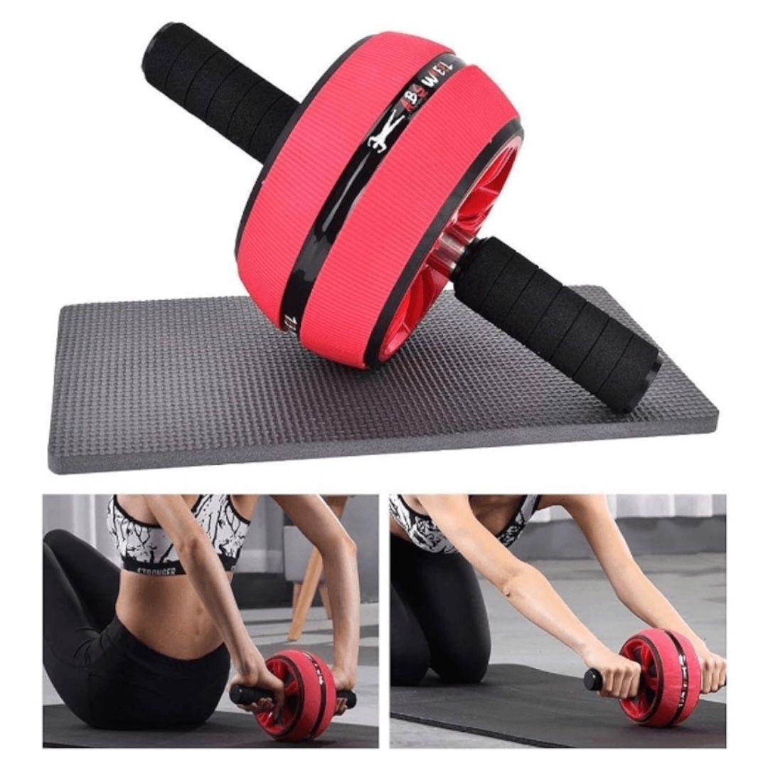 Rueda de Ejercicio Abdominal Doble Rodillo Fitness-2