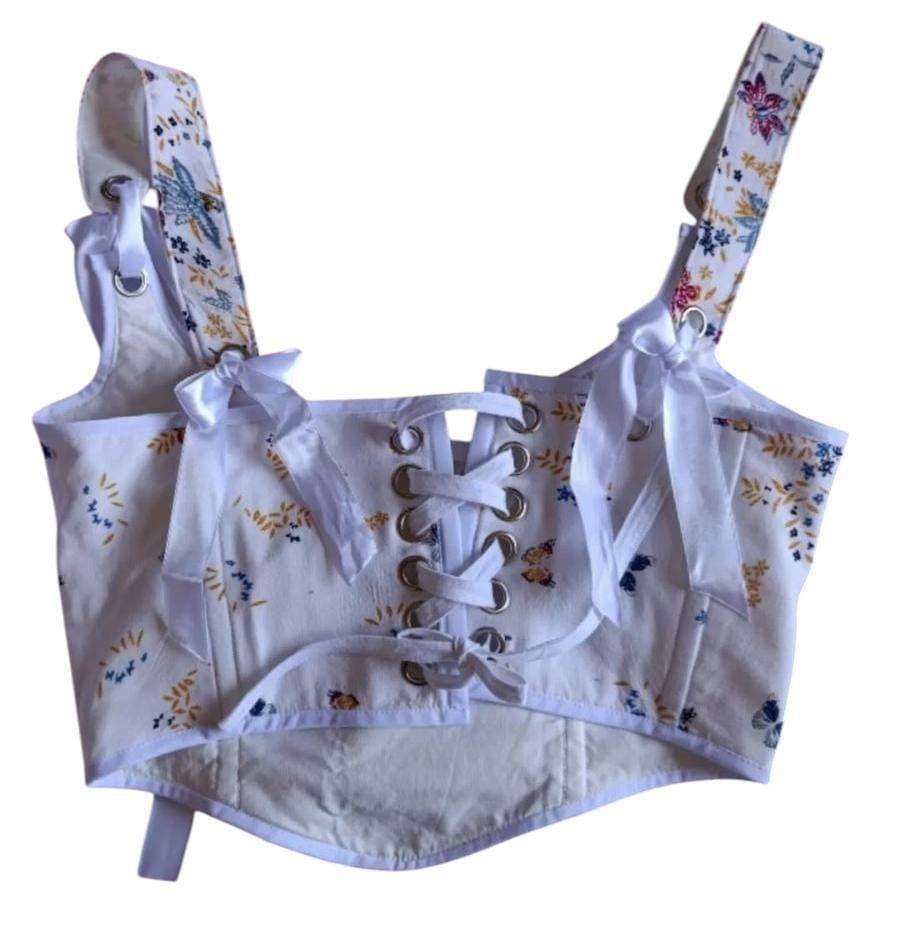 CORSET BLANCO CON FLORES-0