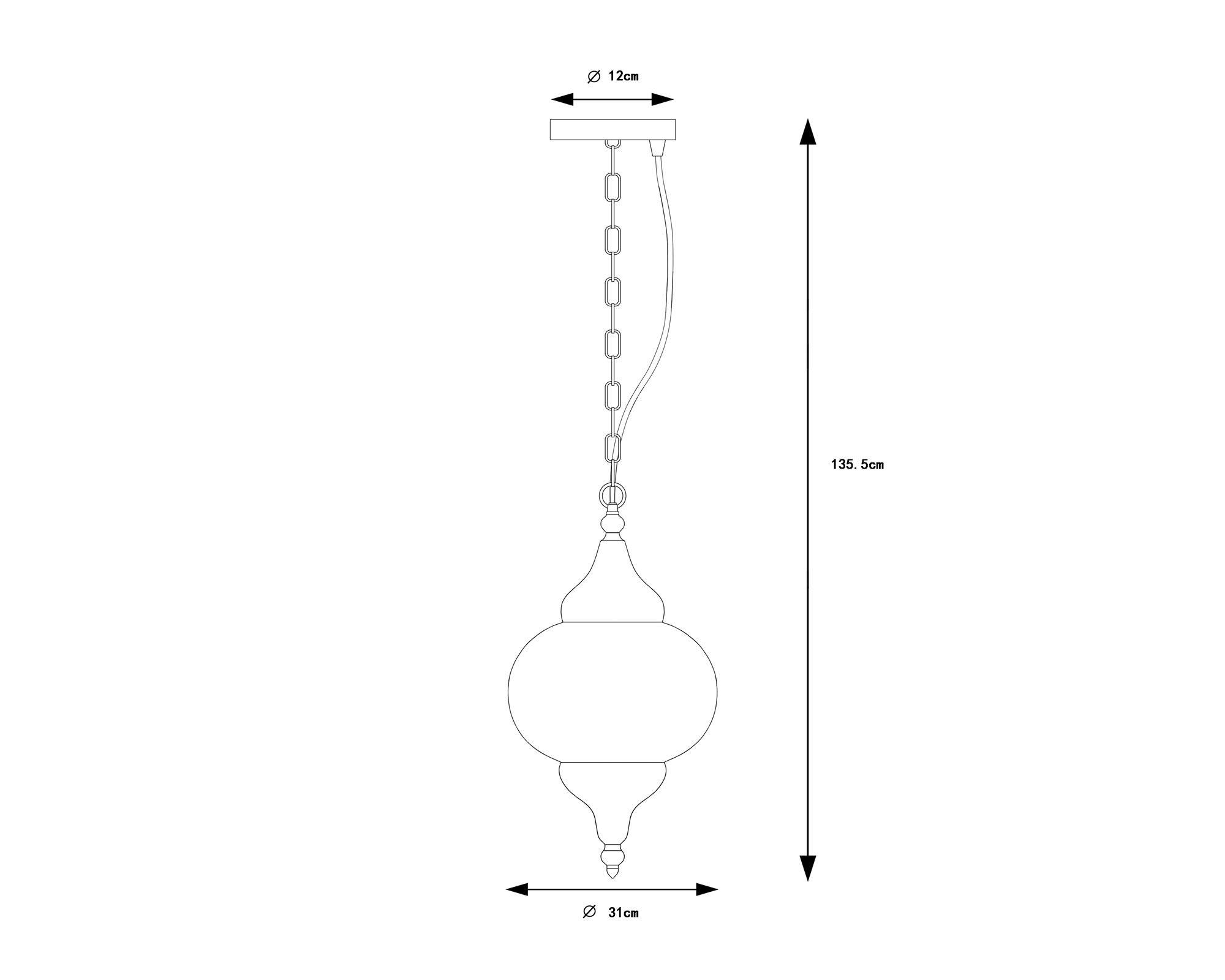 Lámpara colgar 1L E27 Shiraz 2 Abitare-3