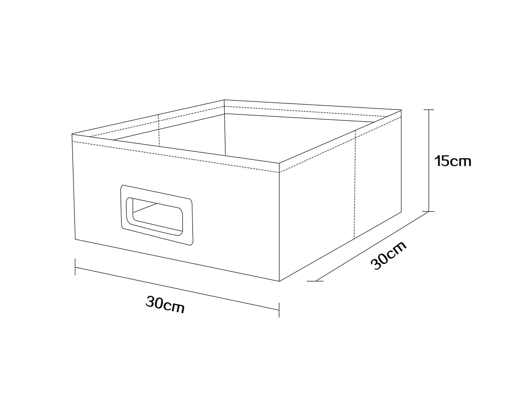 Canasto plegable bajo melange 15x30x30 cm-2