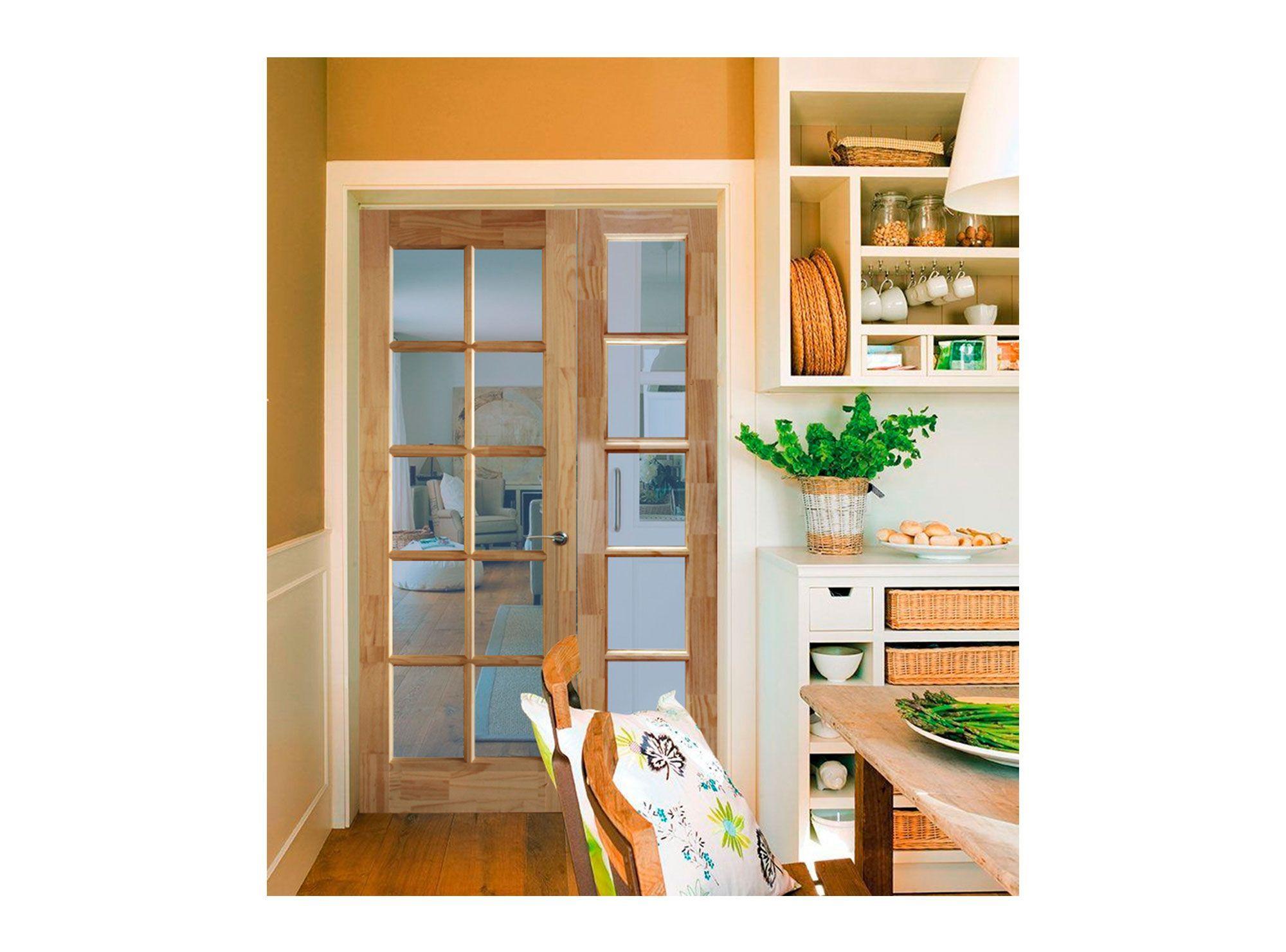 Puerta Pino Radiata Sevillana 60x200 cm 10 Vidrios Moldupanel-3