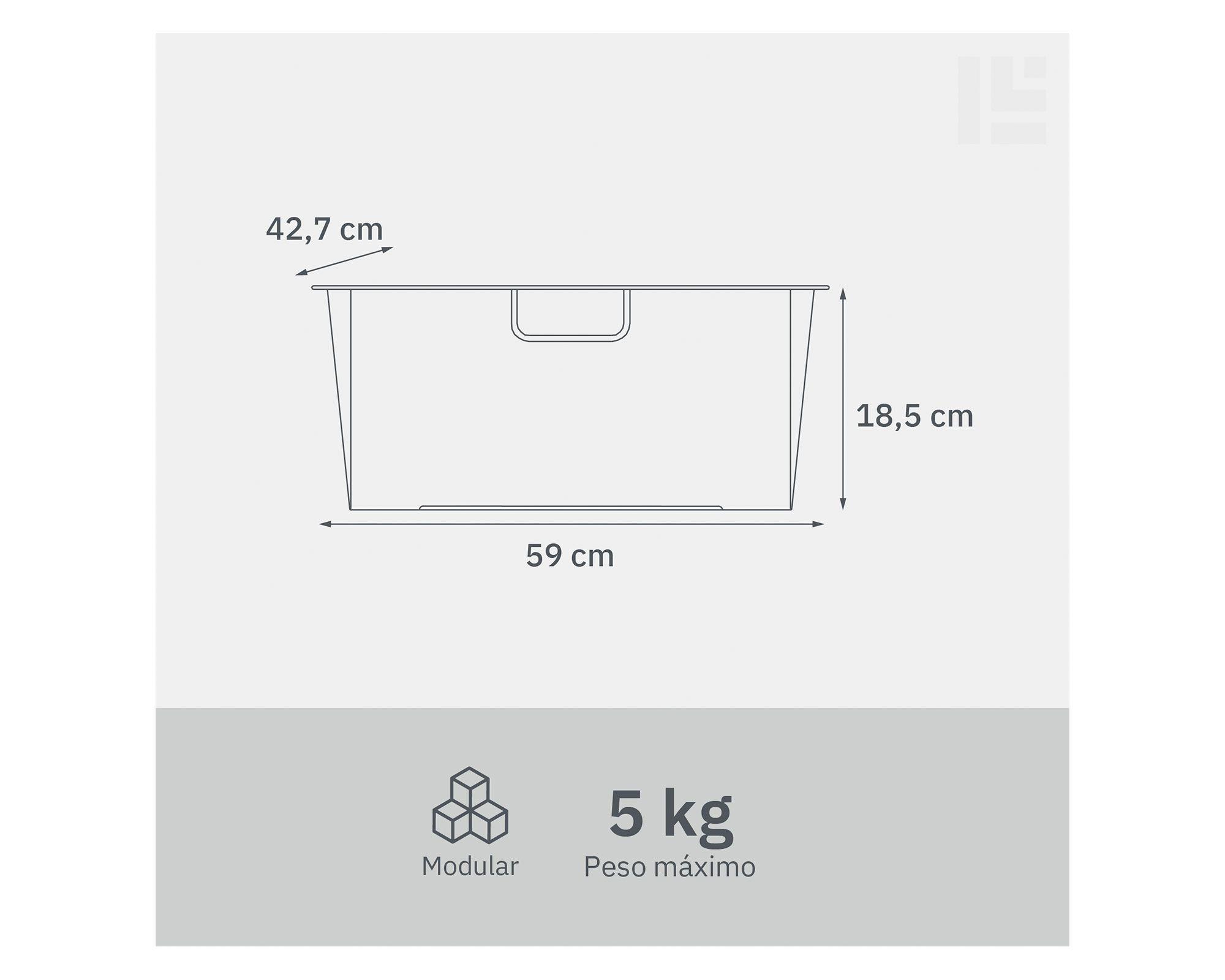 Canasto Malla blanco 18.5x59x42.7 cm-2