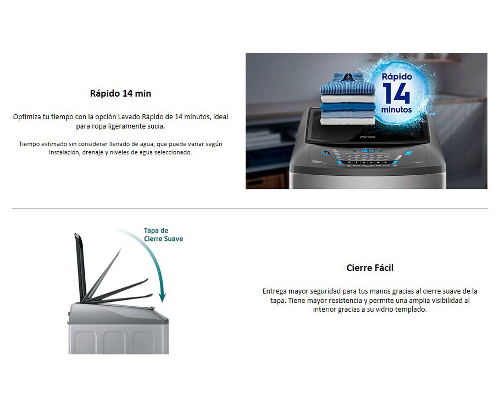 Lavadora carga superior 16 kg Premium Care Pro 16 X Fensa-9