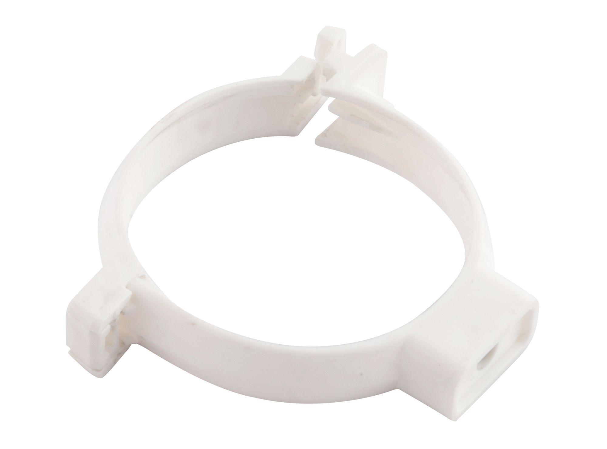 Abrazadera tubo de bajada PVC blanco-1