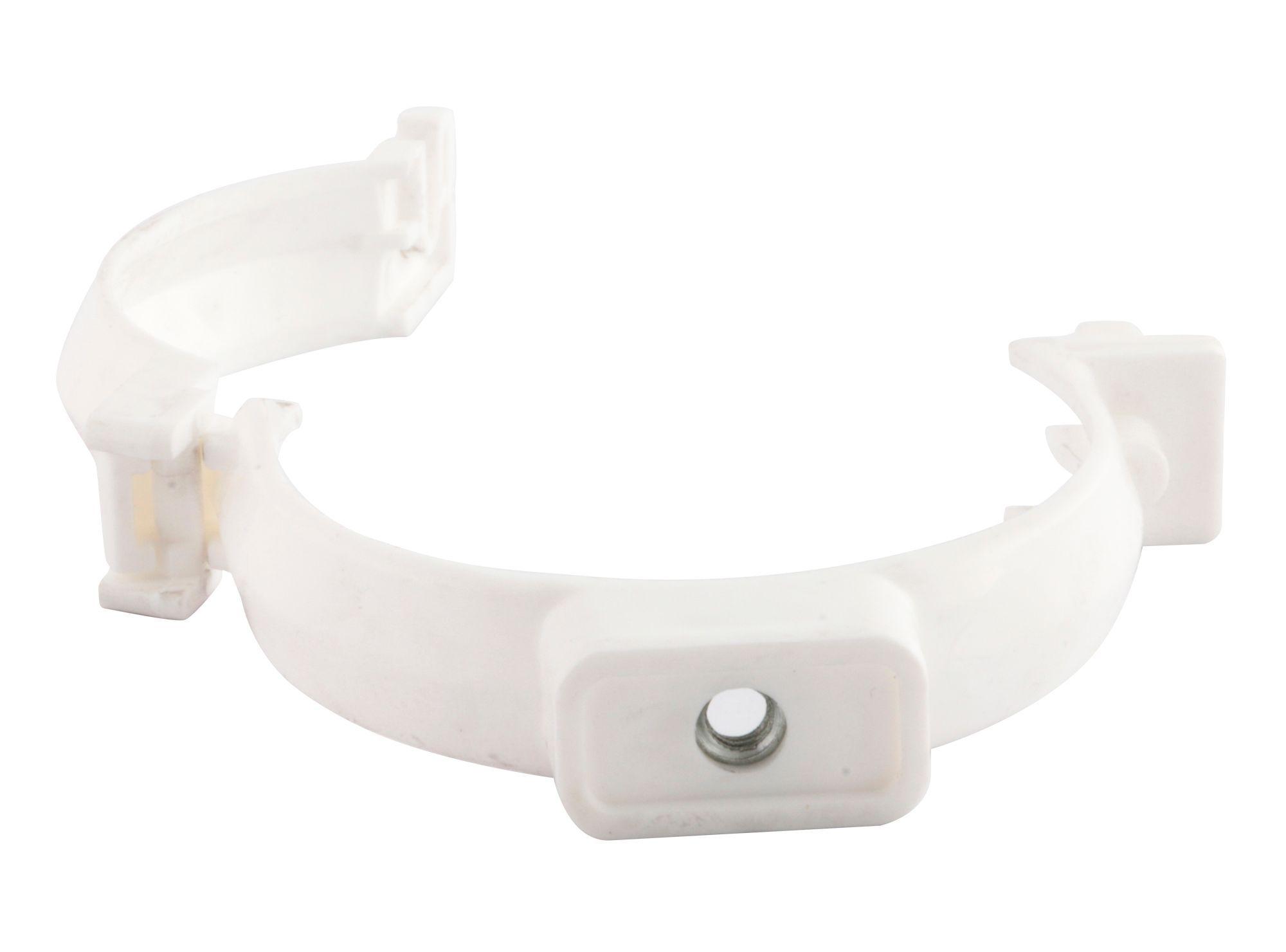 Abrazadera tubo de bajada PVC blanco-3