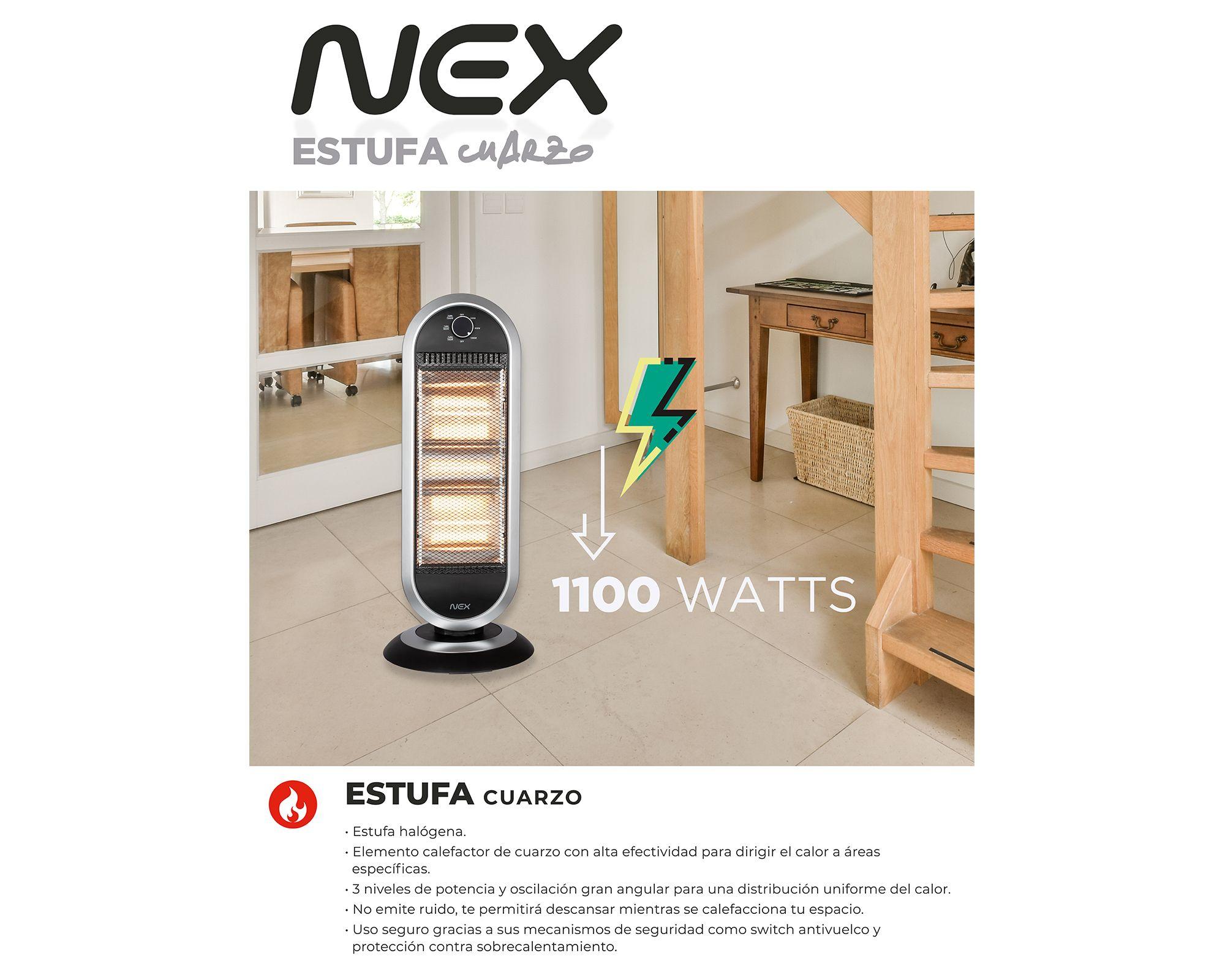 Estufa halógena CRB1300 1100W negro/gris-3