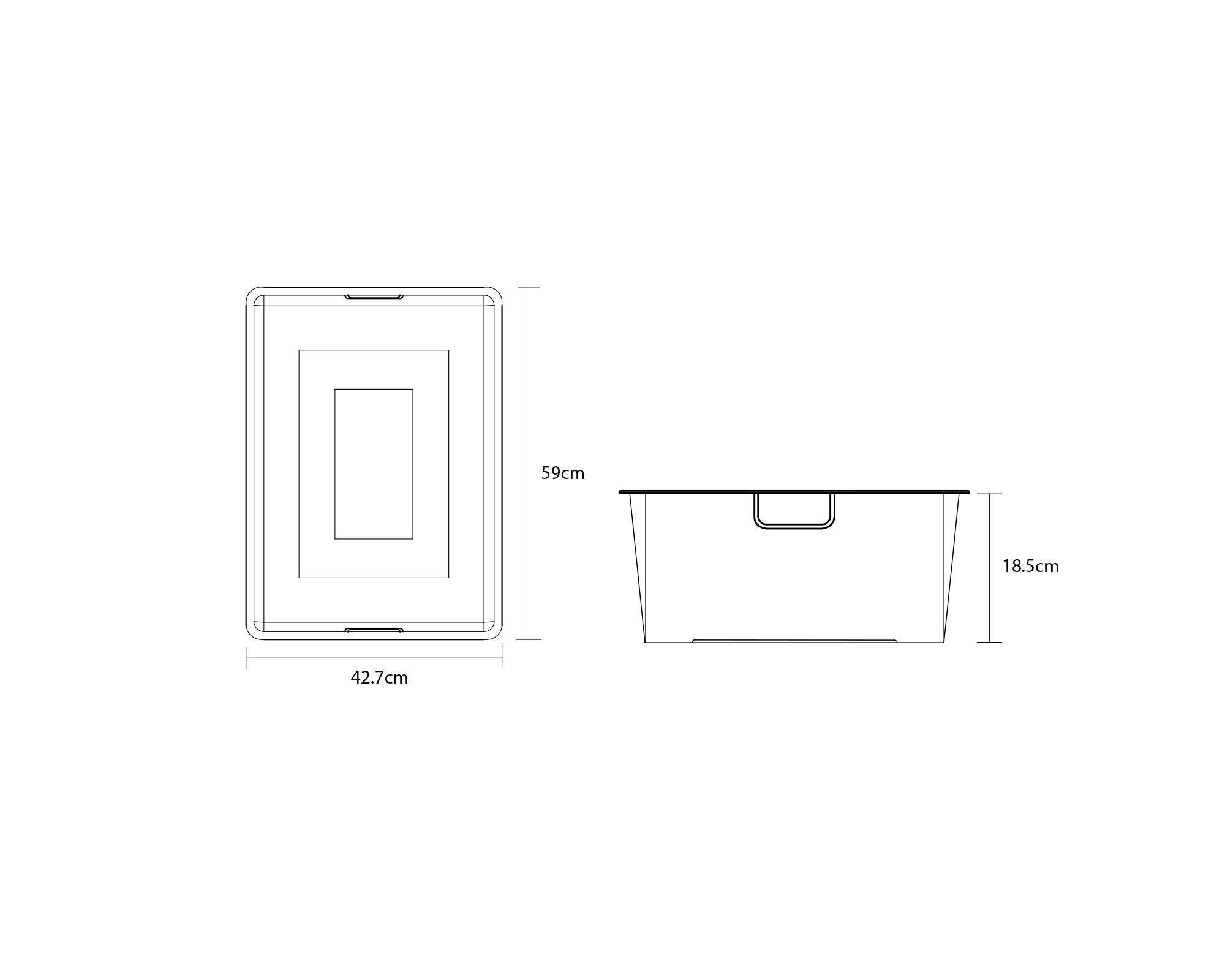 Canasto Malla grafito 18.5x59x42.7 cm-4