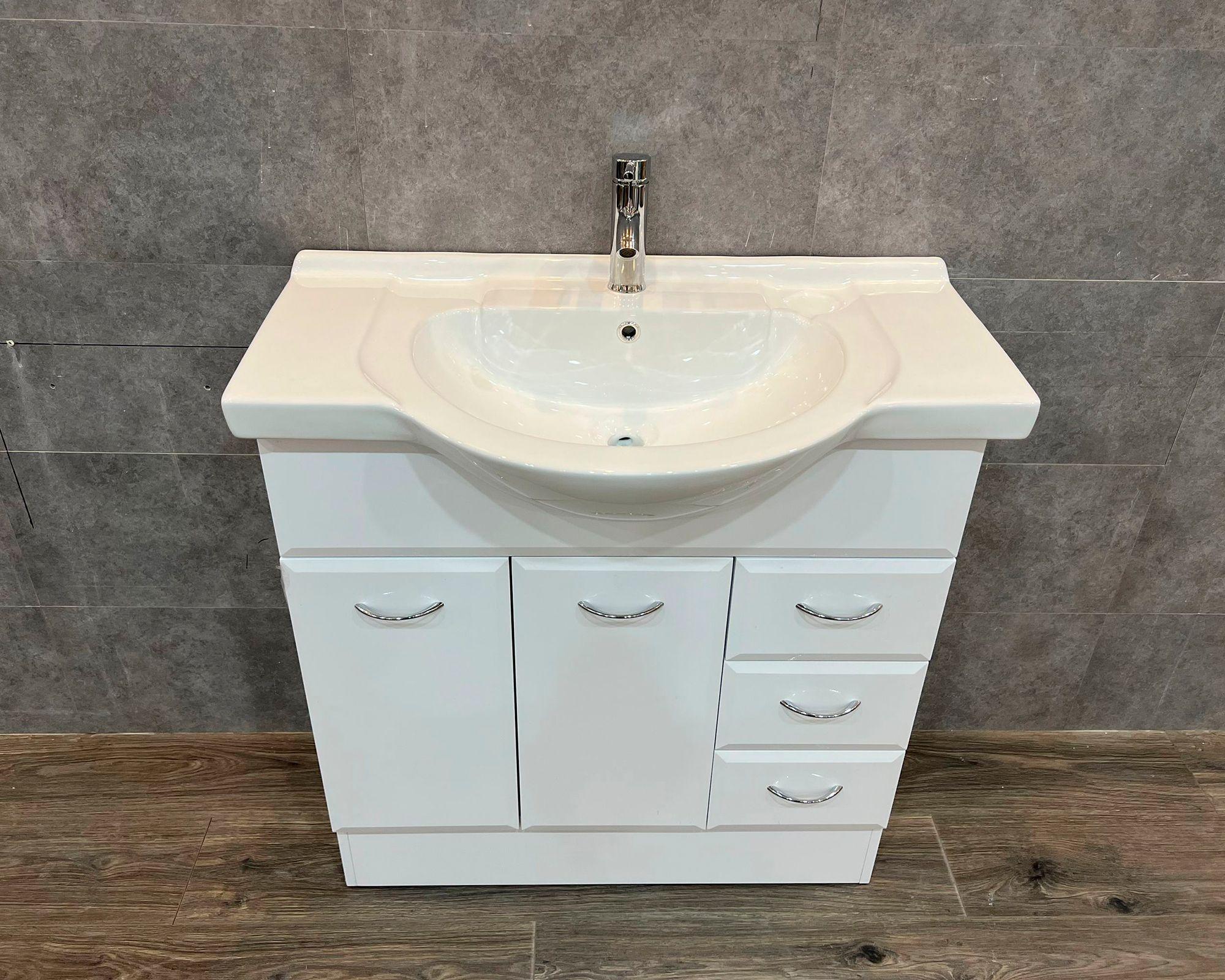 Mueble vanitorio 88 cm New blanco Cotidiana-2