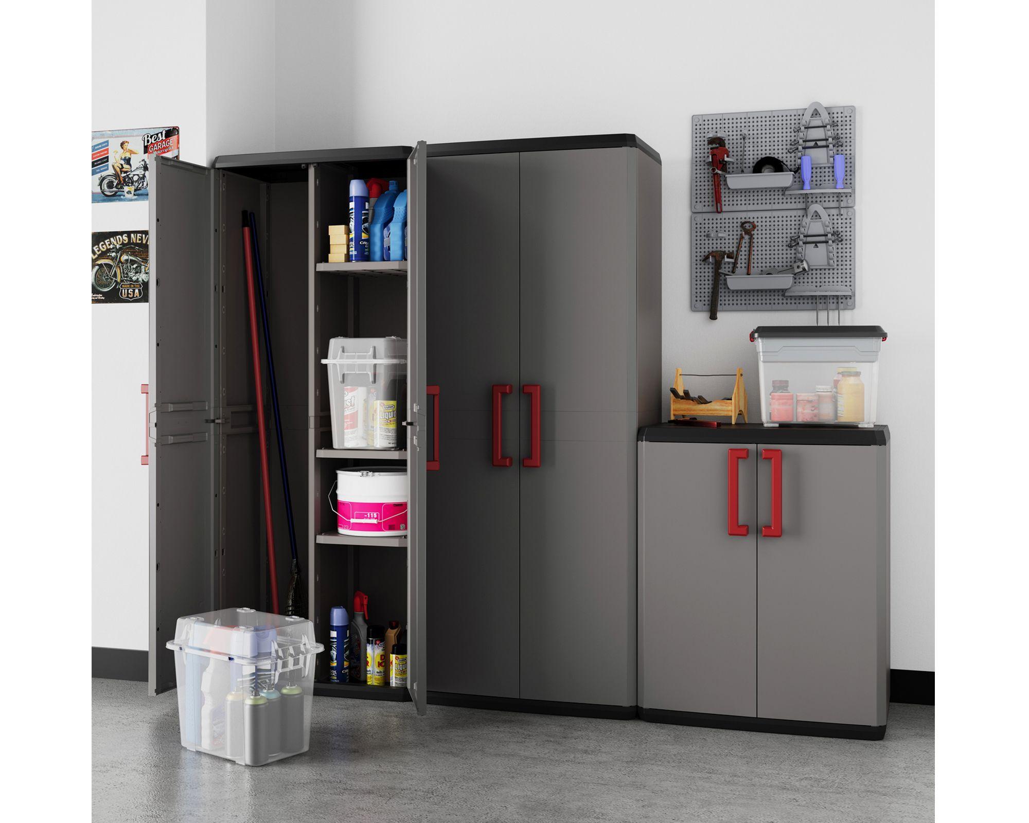 Estante organizador alto Quadra gris mate 166x68x39 cm-3