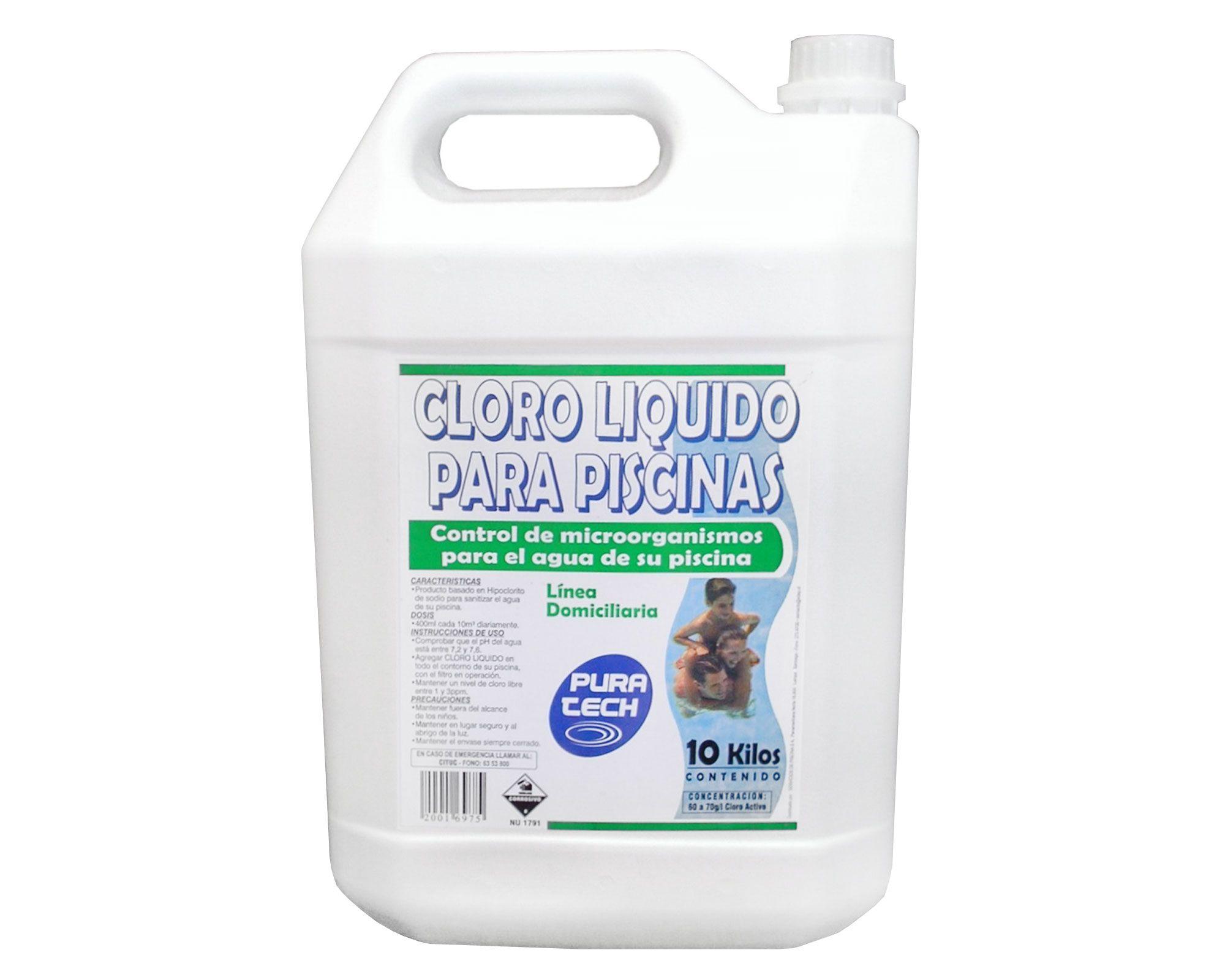Cloro líquido piscina 10 kg Pura tech-0