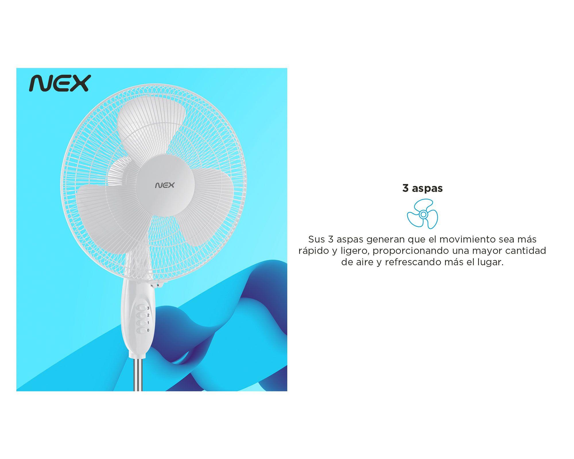 Ventilador pedestal 16'' VPT1610Wblanco Nex-9