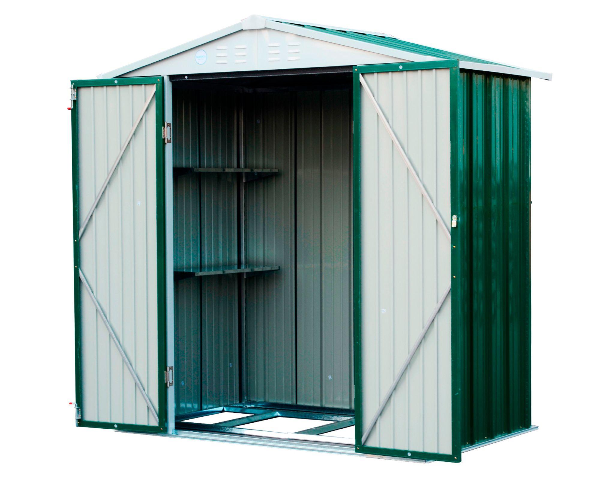Bodega jardín con repisas 198x126x212 cm Homeshed verde-2
