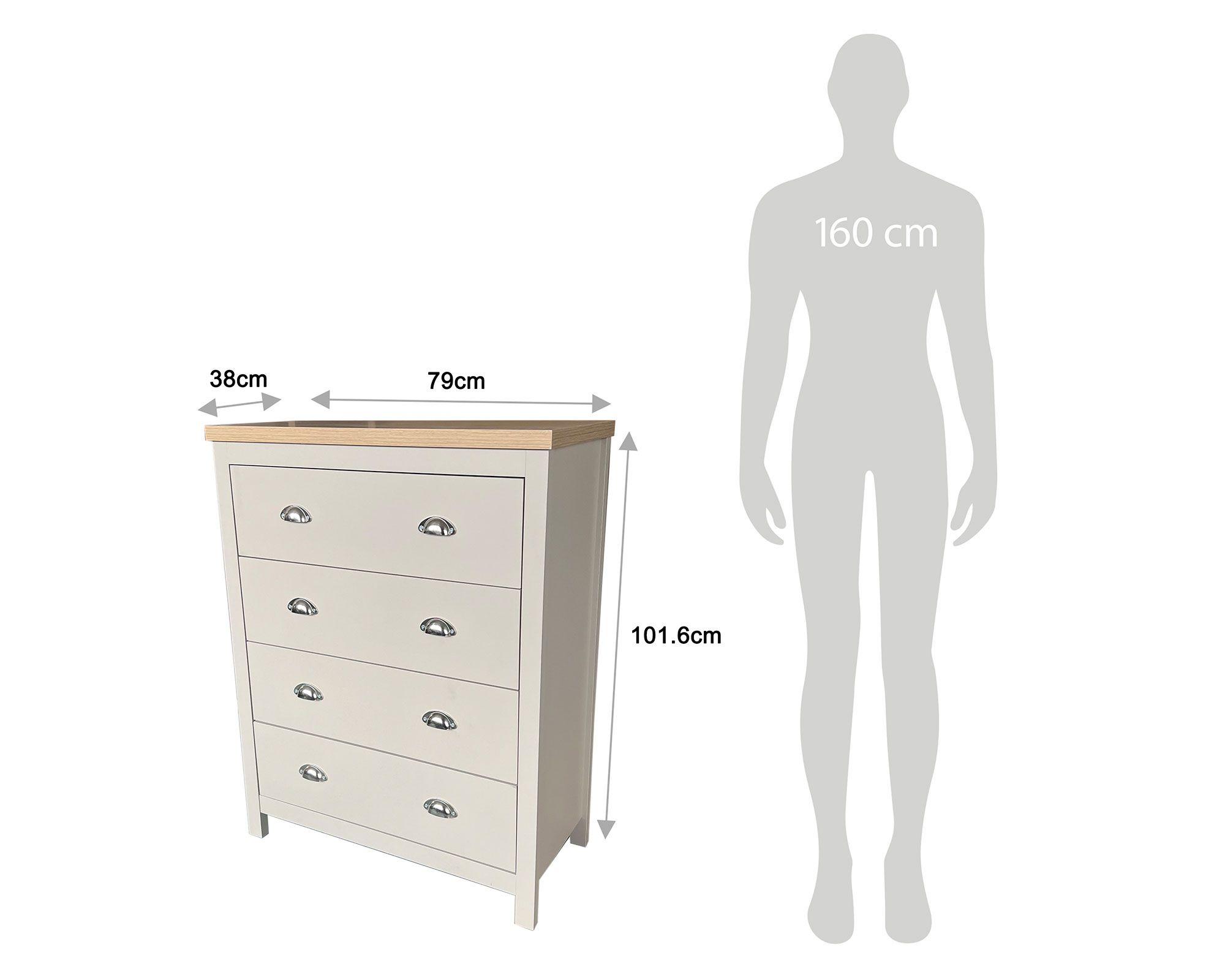 Cómoda Gray 101.6x79x38 cm 4 cajones-7