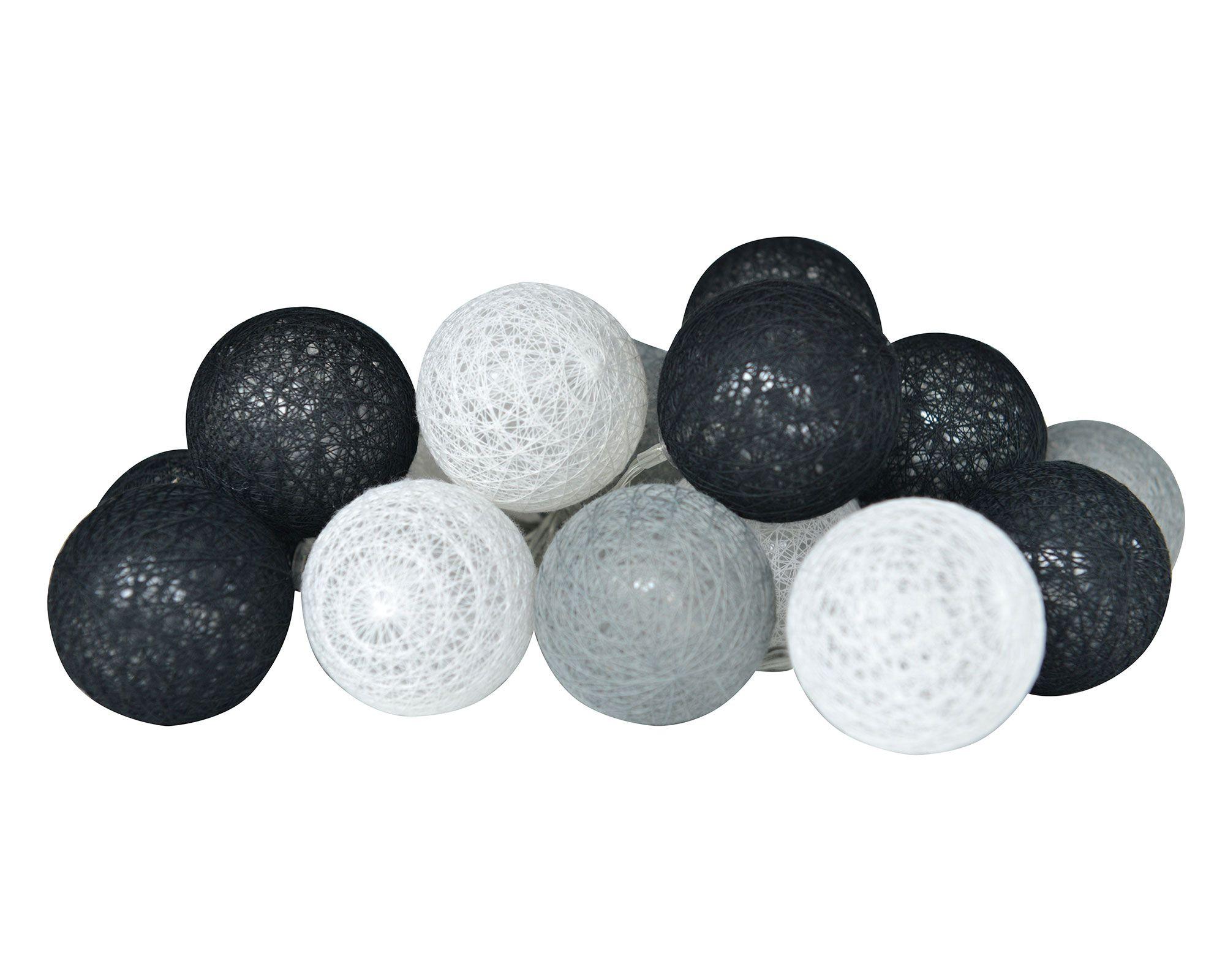 Guirnalda LED 20L esfera negro/gris/blanco Abitare-0