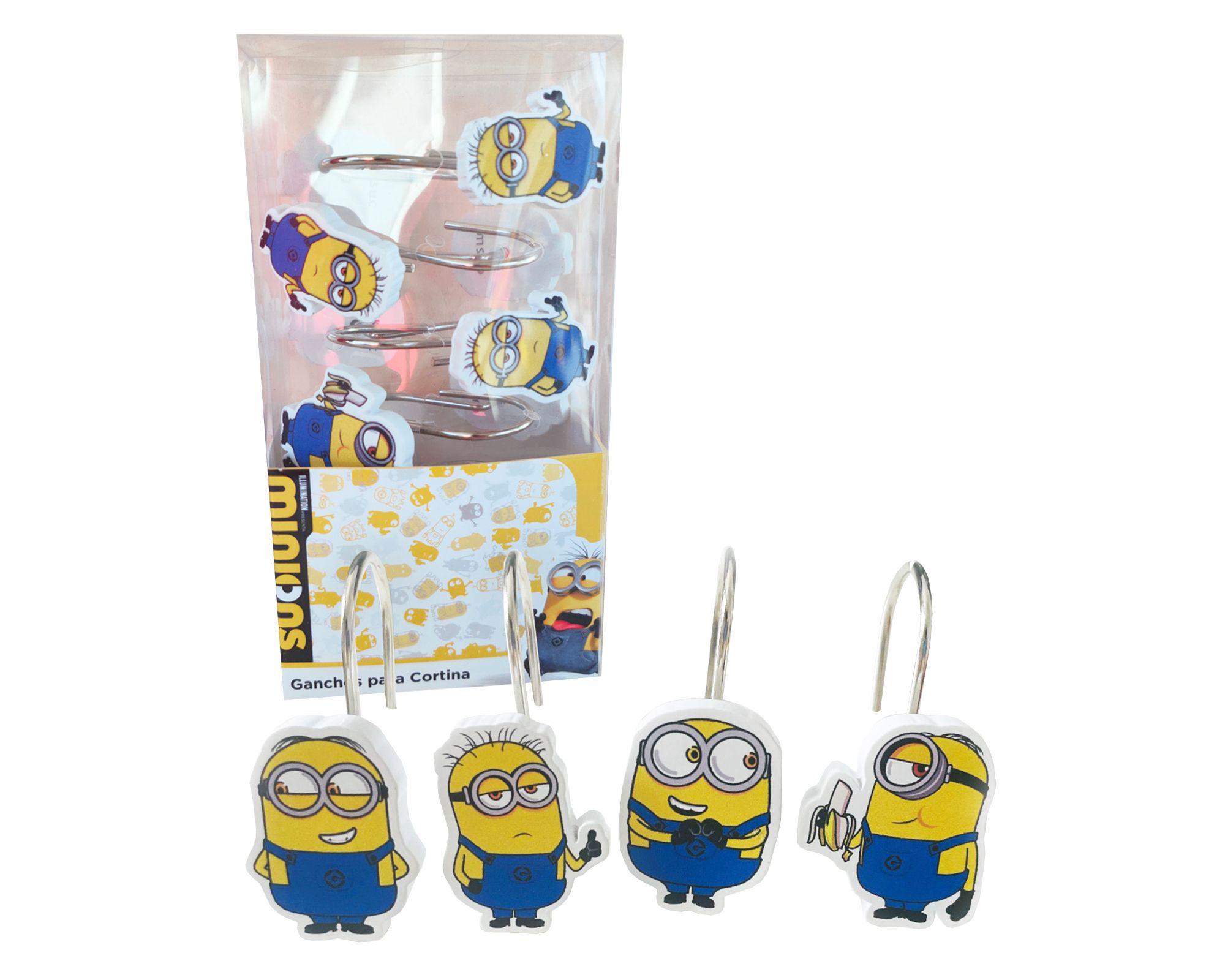Pack 12 Ganchos de cortina de baño Minions-0