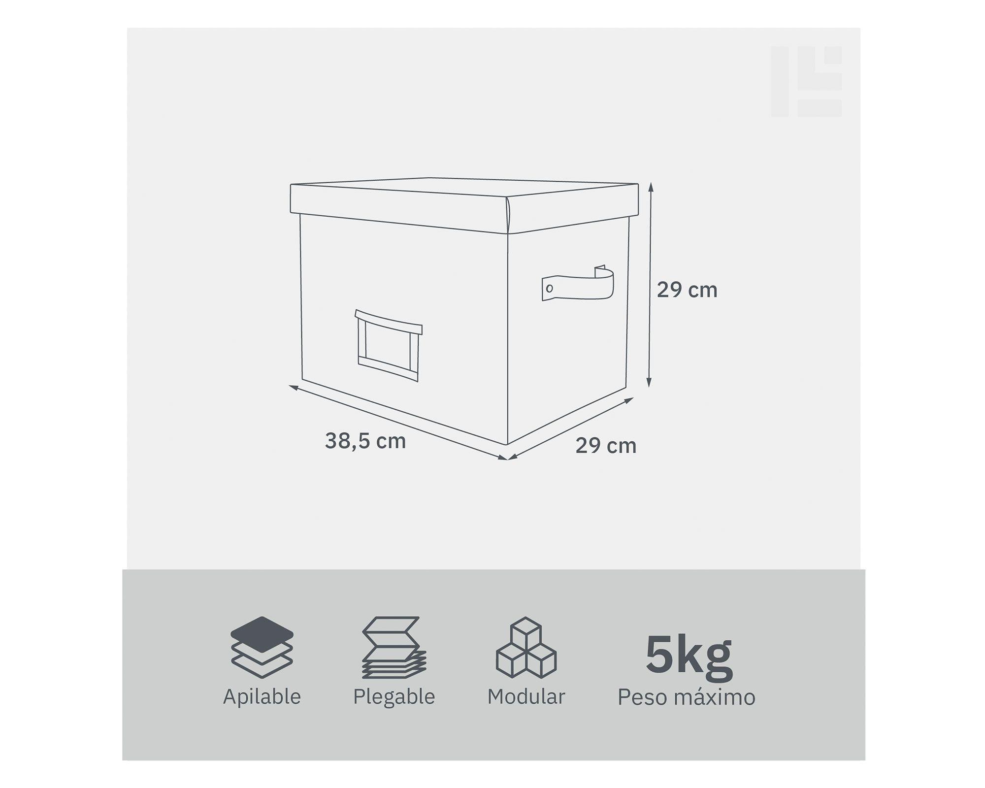 Caja alta con marcador crudo 29x29x38.5 cm-5