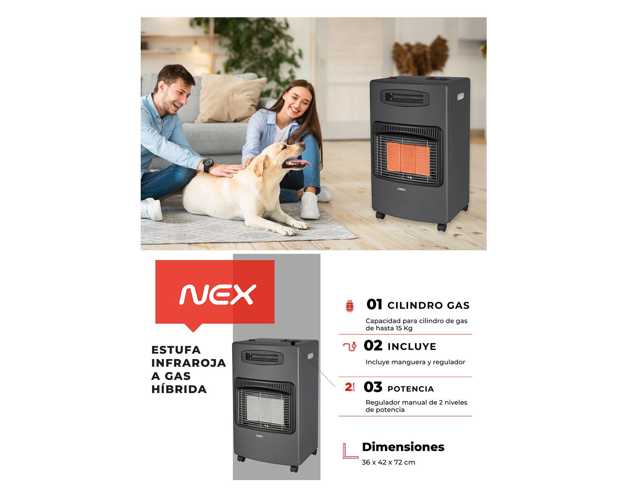 Estufa a gas hibrida EGAS15KGTB 15 kg negro-6
