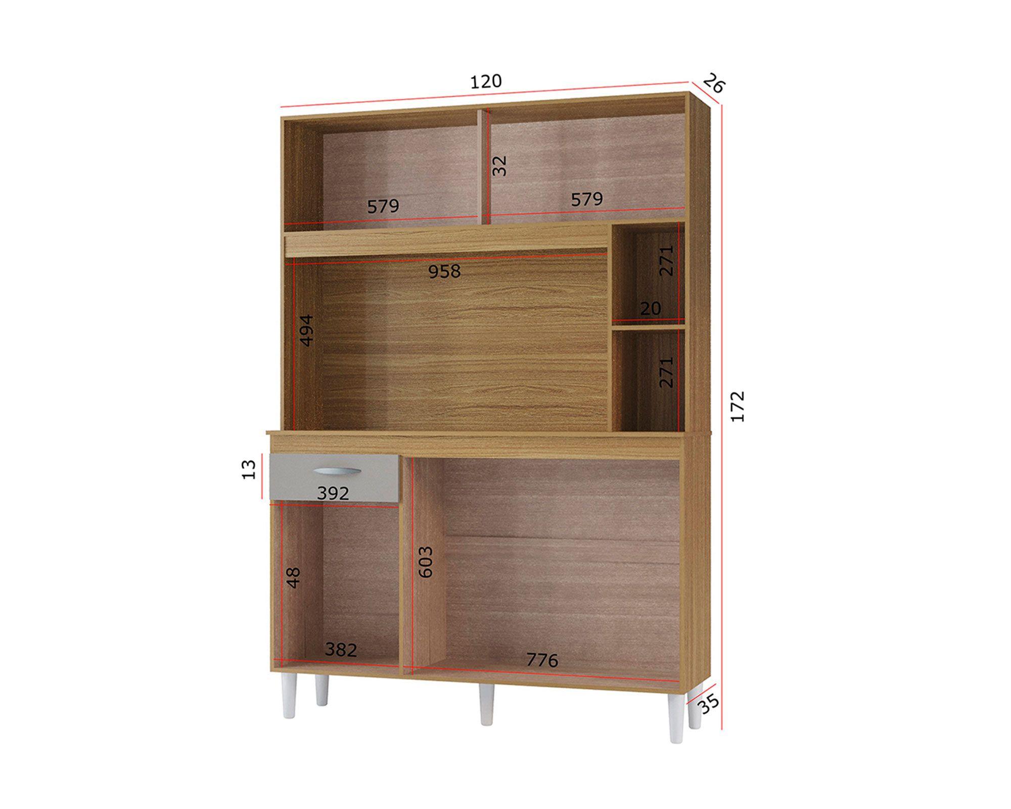 Kit cocina 5 puertas Duda damasco/ripado/Off white-4